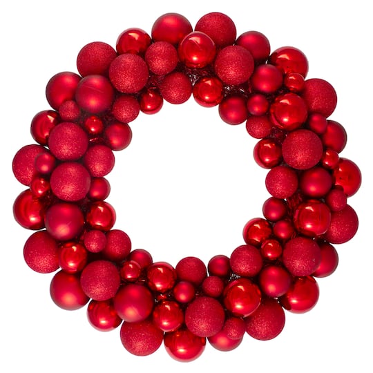 36" Red Ball Ornament Christmas Wreath By Northlight | Michaels®